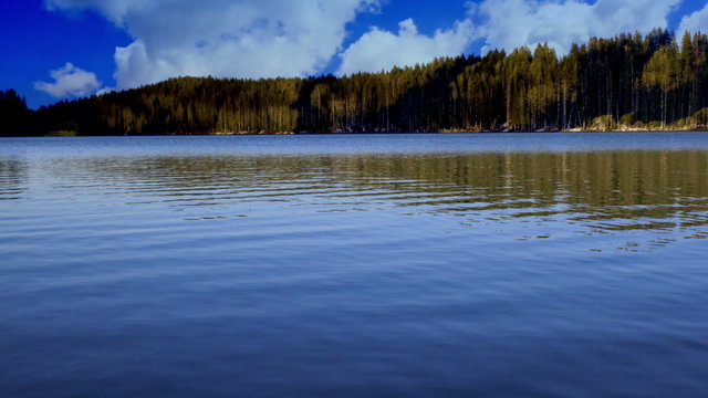 Time lapse shot of a mountain lake in Colorado during the summer
