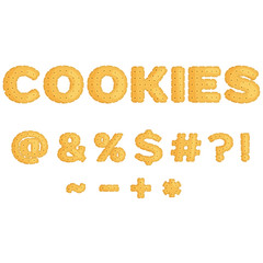 Symbols  made of  cookies in flat design