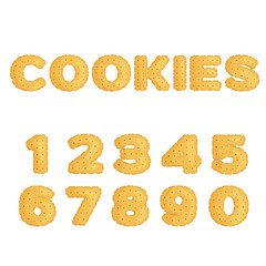 Numbers made of  cookies in flat design