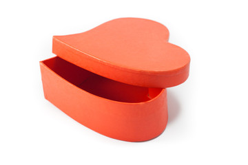 Heart shaped red love gift box