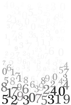 An abstract background with random numbers in grayscale