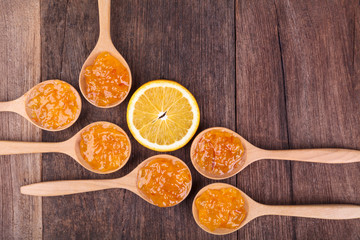 fresh orange with orange jam