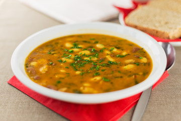 Bouillon with beans