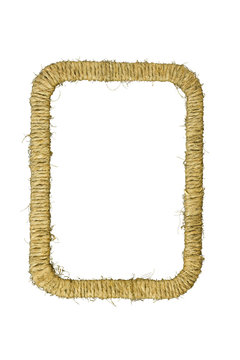 Rectangular photo frame braided jute yarn.