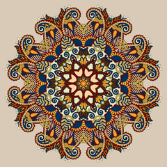 circle decorative spiritual indian symbol of lotus flower