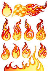 Fire flames icons collection in vector illustration (EPS10)