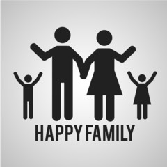 happy family over gray color background