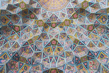 Exterior detail of the Nasir al-Mulk mosque in Shiraz, Iran.