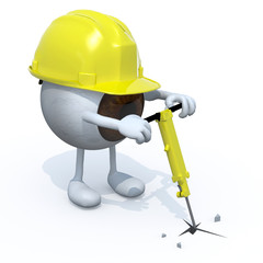 eyeball with arms, legs, worker