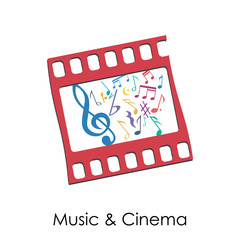 Vector illustration Vintage Music and Cinema