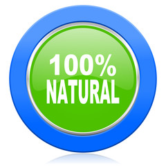 natural icon 100 percent natural sign