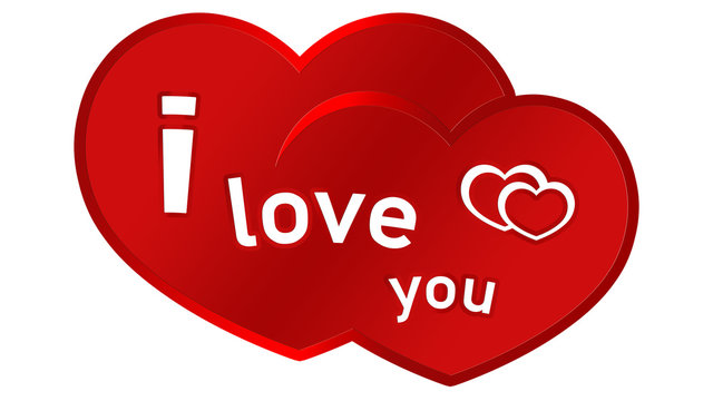 lyl2 LoveYouLabel - i love you - double heart - 16zu9 g3112