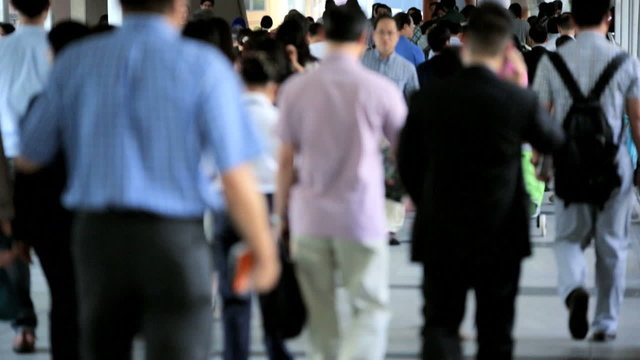 Asian Chinese Commuters Busy City Streets