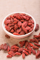 Chinese wolfberry(Lycium barbarum) on  background. goji berries