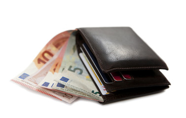 billet dans un portefeuille ouvert