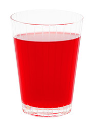 Red cranberry fruit drink isolated on the white