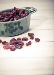 dried cranberries in a bowl ,fruit full of vitamin c.