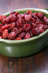 dried cranberries in a bowl ,fruit full of vitamin c.