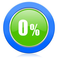 0 percent icon sale sign