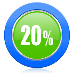 20 percent icon sale sign