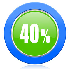 40 percent icon sale sign