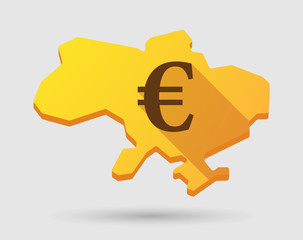 Ukraine map icon with a currency sign