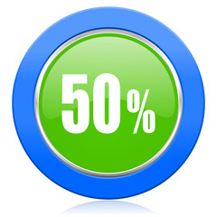 50 percent icon sale sign