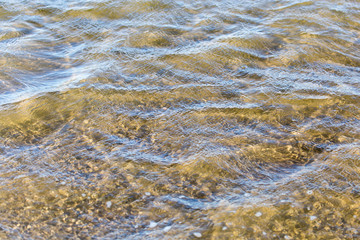 Background of the surface water on the shore