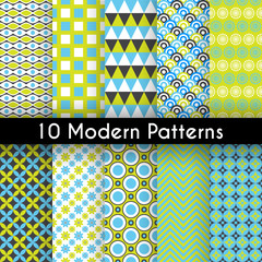 Different modern vector seamless patterns