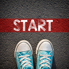 Male sneakers and word start