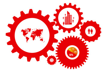 Infographic Design Template Vector With Gear Chain Isolated
