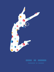 Vector abstract hanging jewels striped jumping girl silhouette