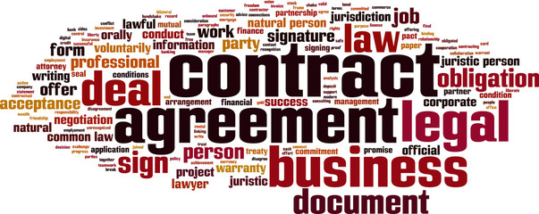 Contract word cloud concept. Vector illustration