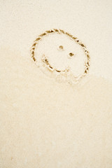 Beach: Wave Washing Away Smiley Face