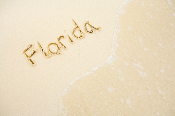 Beach: Florida in Sand with Copyspace