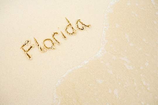 Beach: Florida in Sand with Copyspace
