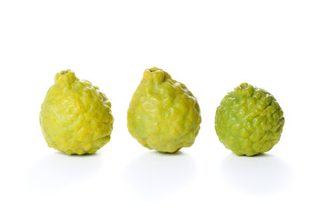 Fototapeta premium Yellow Mauritius papeda fruit on white background