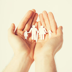 man hands with paper men