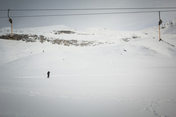 Cross-country skier in the austrian Alps