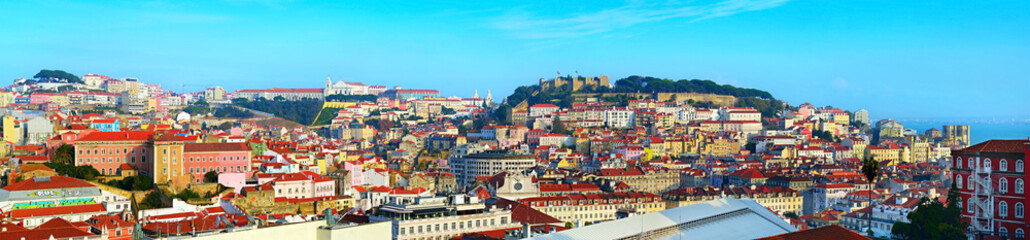 Fototapeta na wymiar Lisbon sunny panorama