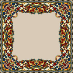 floral vintage frame, ukrainian ethnic style. Vector illustratio