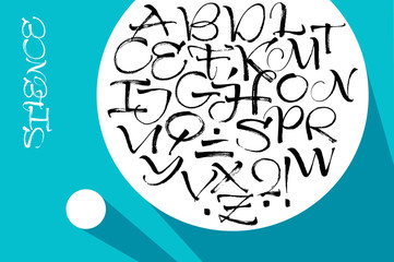 Vector alphabet. Hand drawn letters.