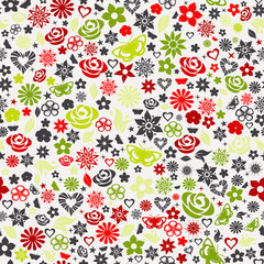 Seamless pattern of flowers
