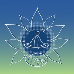 yoga logo design Lotus linear figure