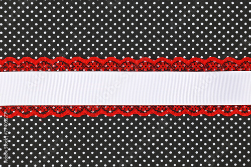 Black And White Retro Polka Dot Textile Background With