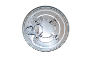 Aluminum food can with an easy-open, full pull-out end