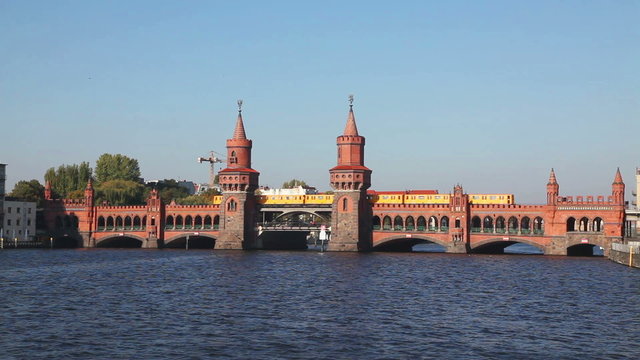 Oberbaum bridge in Berlin, Germany on a sunny day