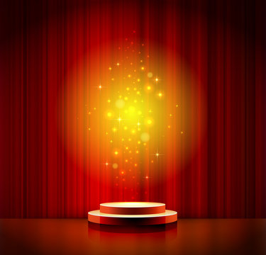 Red Spotlight Effect Scene Background