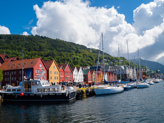 Fototapeta na wymiar View of Bryggen in Bergen