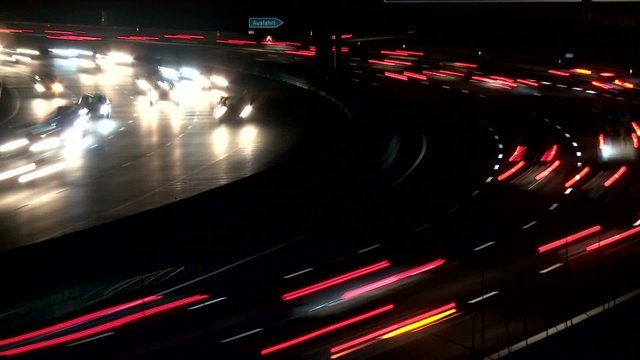 Zeitraffer, Verkehr, Autobahn, nachts